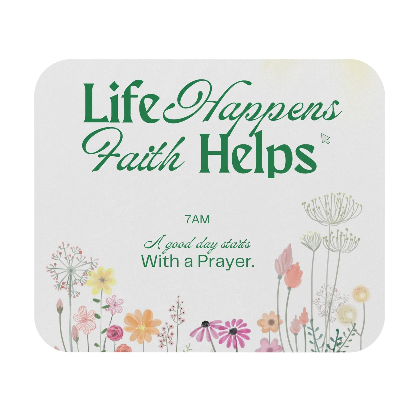 Faith and Prayer Mouse Pad, Motivational Floral Desk Accessory - Rectangle, Inspirational Home Office Decor, Christian Gift, Religious