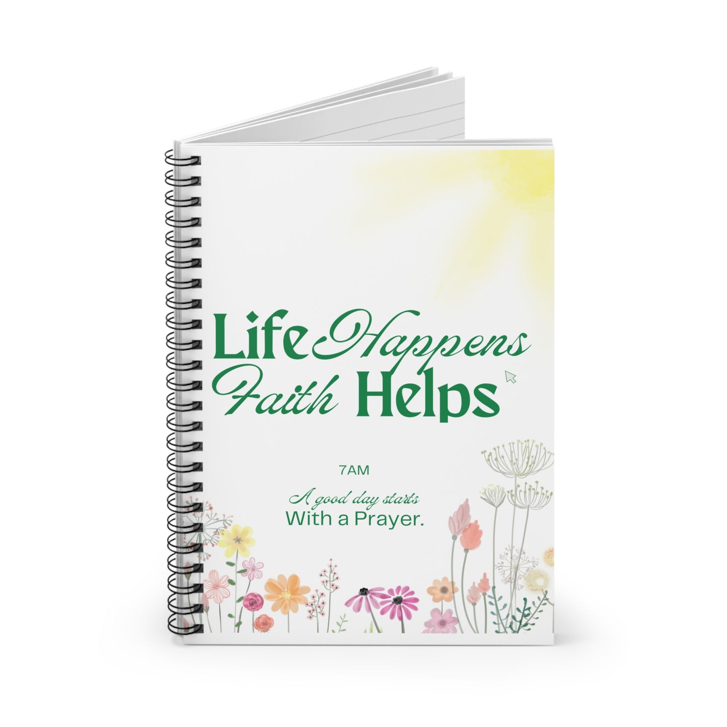 Faith and Prayer Inspiration Spiral Notebook, Religious Journal for Writing, Christian Faith Stationery, Ruled Line Spiral Bound Notebook,