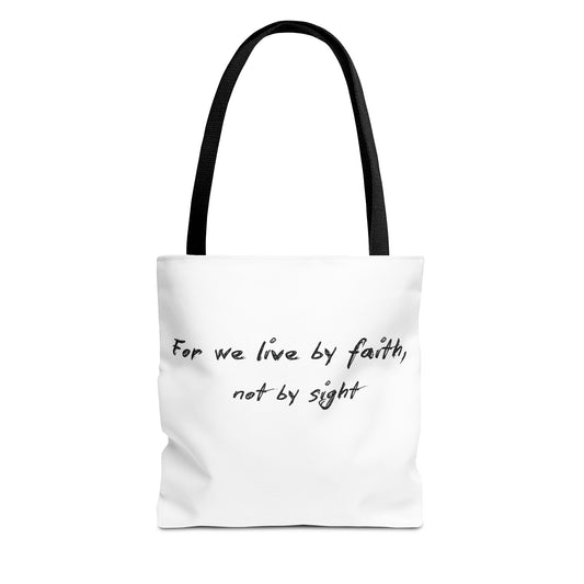 Live by Faith Inspirational Tote Bag – Faith Quote, Motivational Bag, Canvas Carryall, Gift for Her, Bible Verse Shoulder Bag