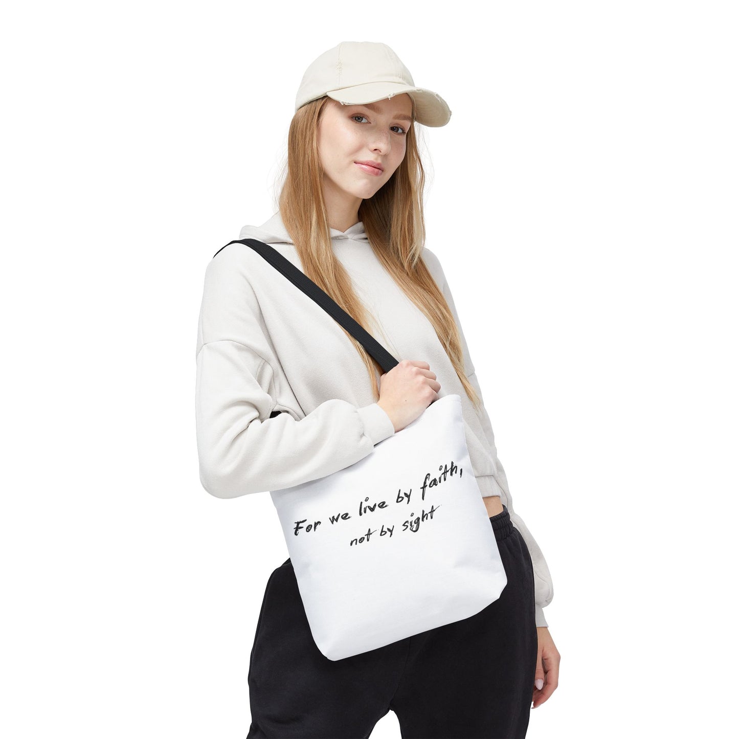 Live by Faith Inspirational Tote Bag – Faith Quote, Motivational Bag, Canvas Carryall, Gift for Her, Bible Verse Shoulder Bag