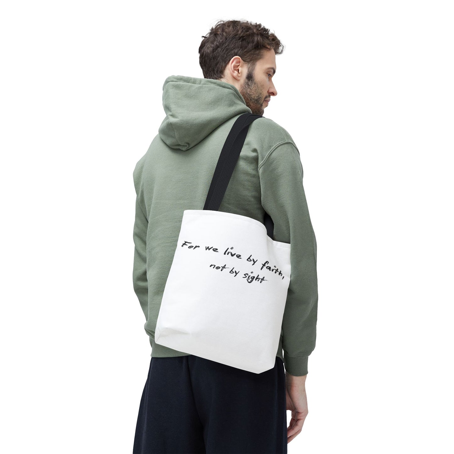 Live by Faith Inspirational Tote Bag – Faith Quote, Motivational Bag, Canvas Carryall, Gift for Her, Bible Verse Shoulder Bag