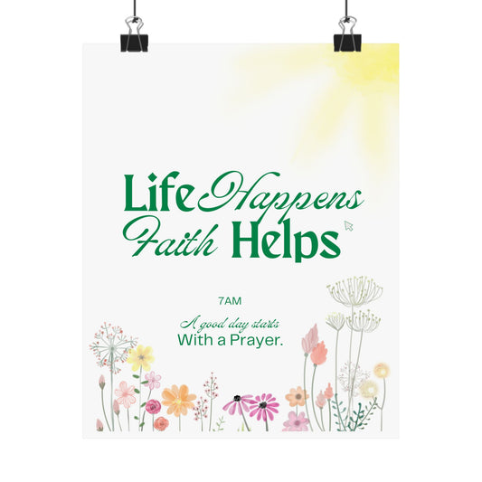Motivational Poster, Faith and Prayer Wall Art, Vertical Print, Inspirational Home Decor, Matte Poster, Positive Affirmation Sign