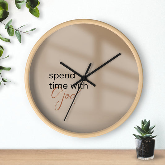 Spend Time with God Inspirational Wall Clock, Spiritual Home Decor, Christian Gift, Motivational Wall Art, Faith-based Timepieces