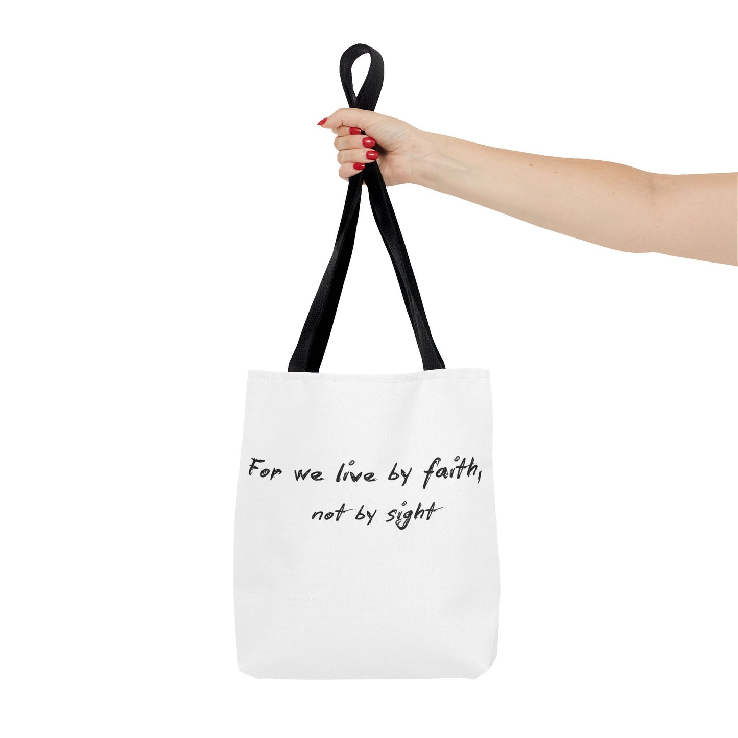 Live by Faith Inspirational Tote Bag – Faith Quote, Motivational Bag, Canvas Carryall, Gift for Her, Bible Verse Shoulder Bag